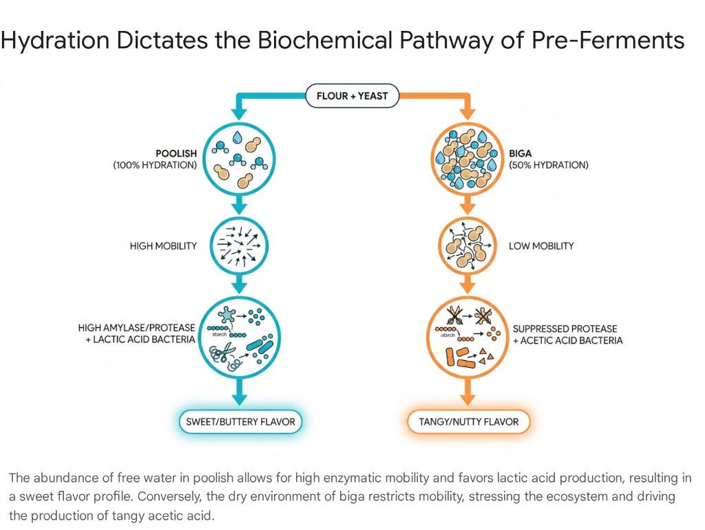 Hydration Dictates the Biochemical Pathway of Pre-Ferments Chart